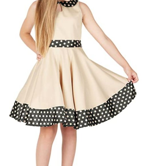 Kids 'Vintage Polka Dot 50's Girls Dress 🤍 NWT - Picture 3 of 8